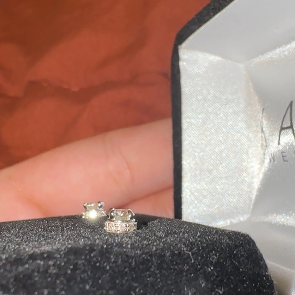 Kay Jewelry Diamond Solitaire Halo Stud Earrings. 10k White Gold - Picture 5 of 5